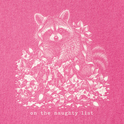 On the Naughty List Raccoon Kids Cotton T-Shirt