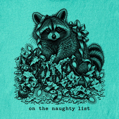 On the Naughty List Raccoon Kids Cotton T-Shirt