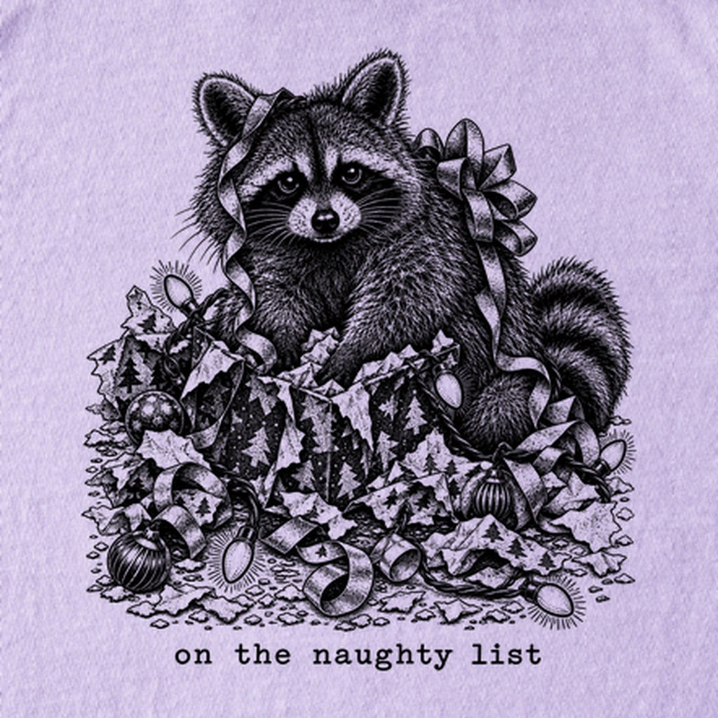 On the Naughty List Raccoon Kids Cotton T-Shirt