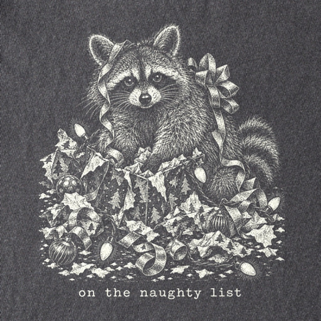 On the Naughty List Raccoon Kids Cotton T-Shirt