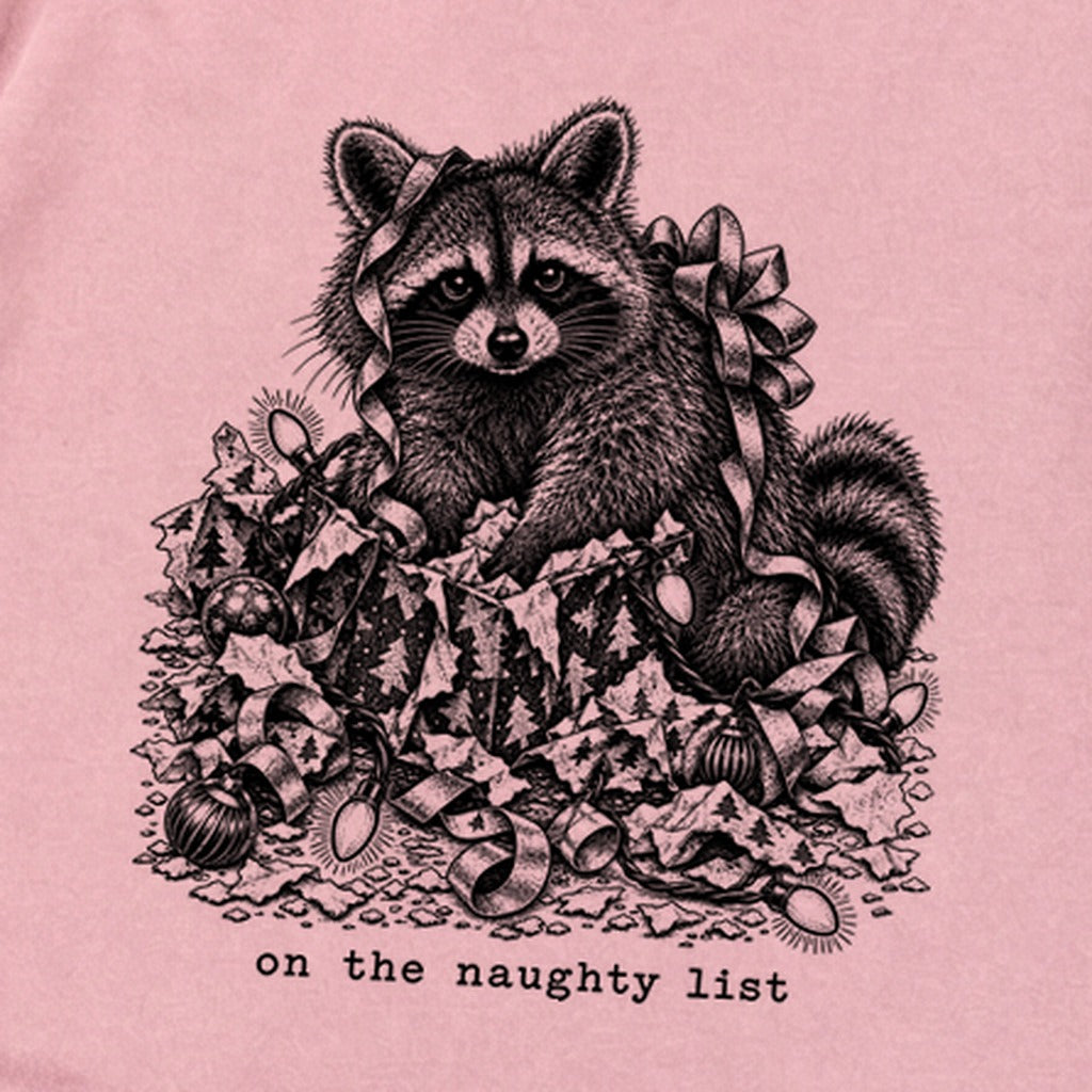 On the Naughty List Raccoon Premium Long Sleeve