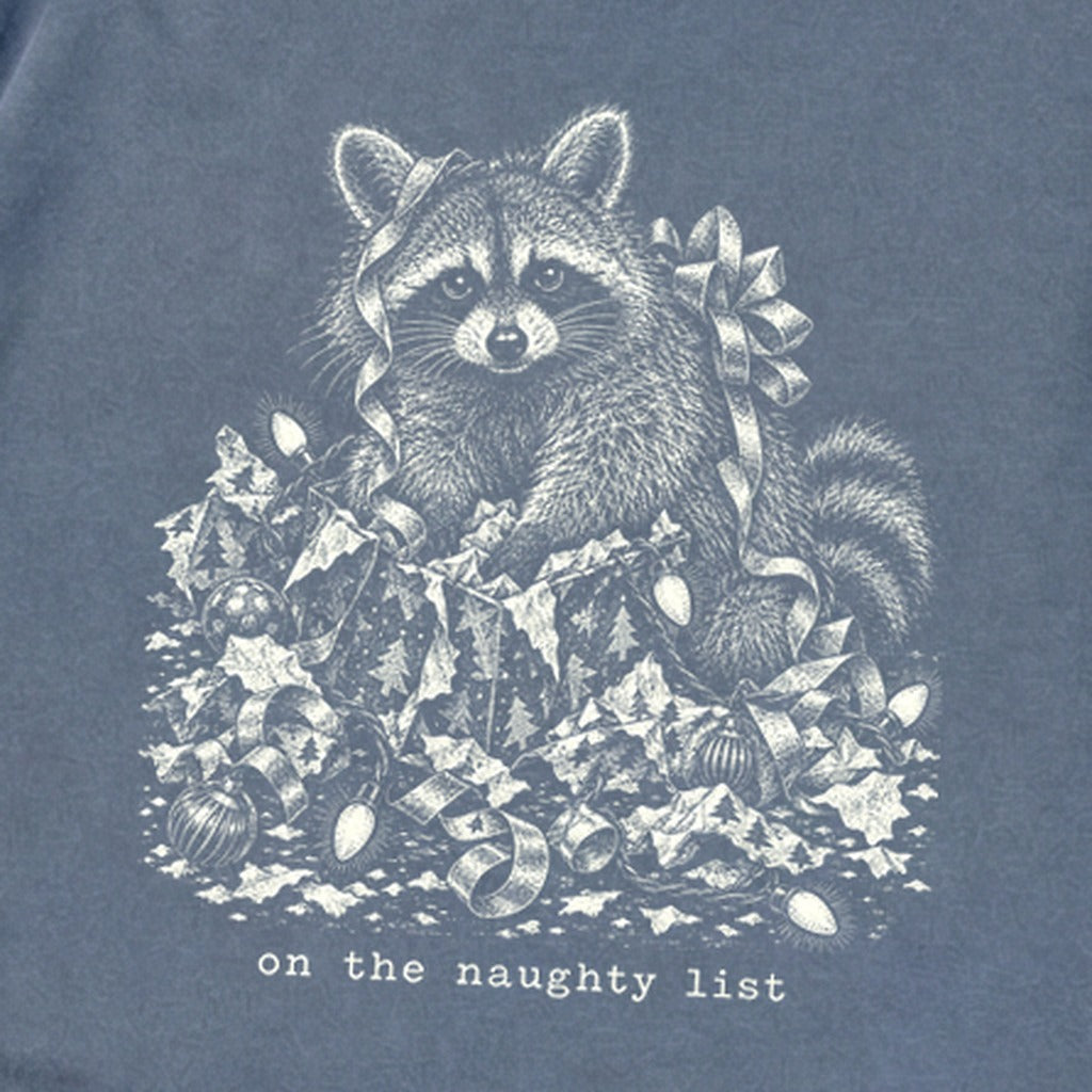 On the Naughty List Raccoon Premium Long Sleeve