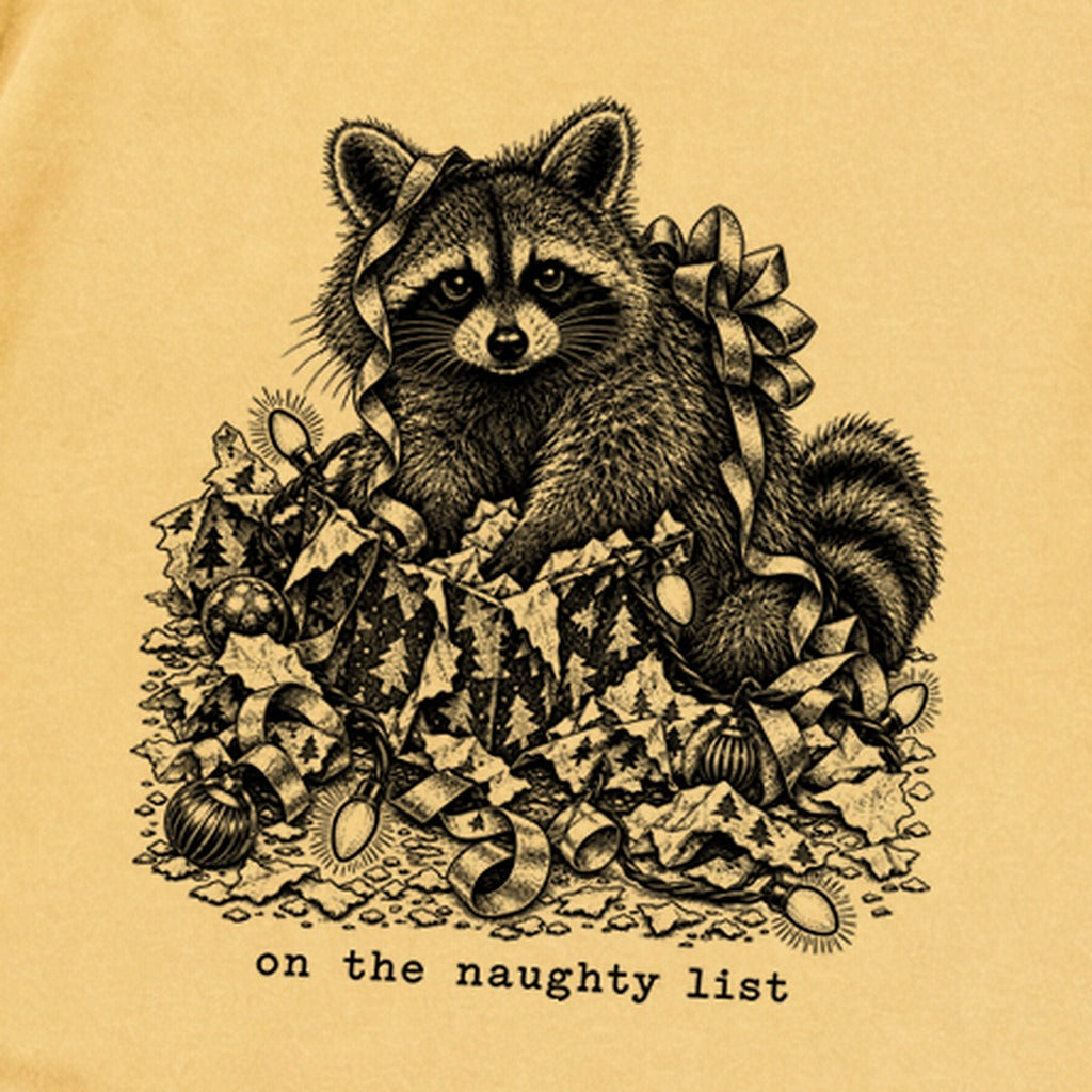 On the Naughty List Raccoon Premium Long Sleeve