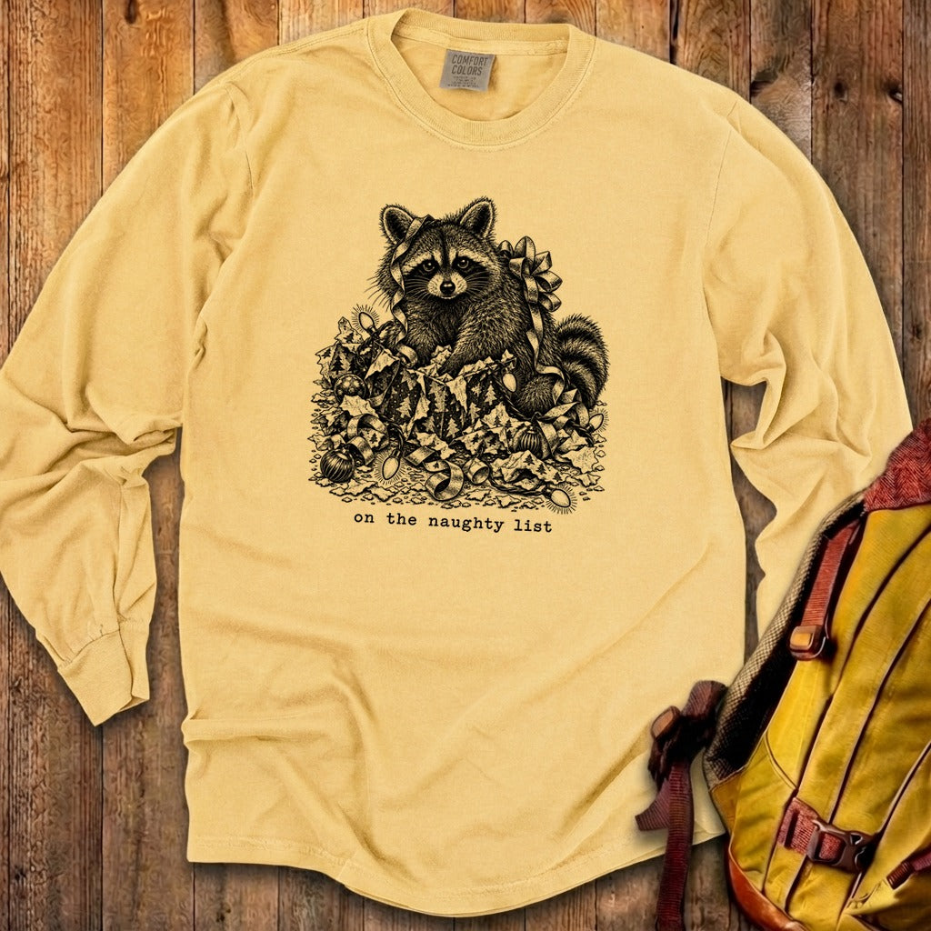 On the Naughty List Raccoon Premium Long Sleeve