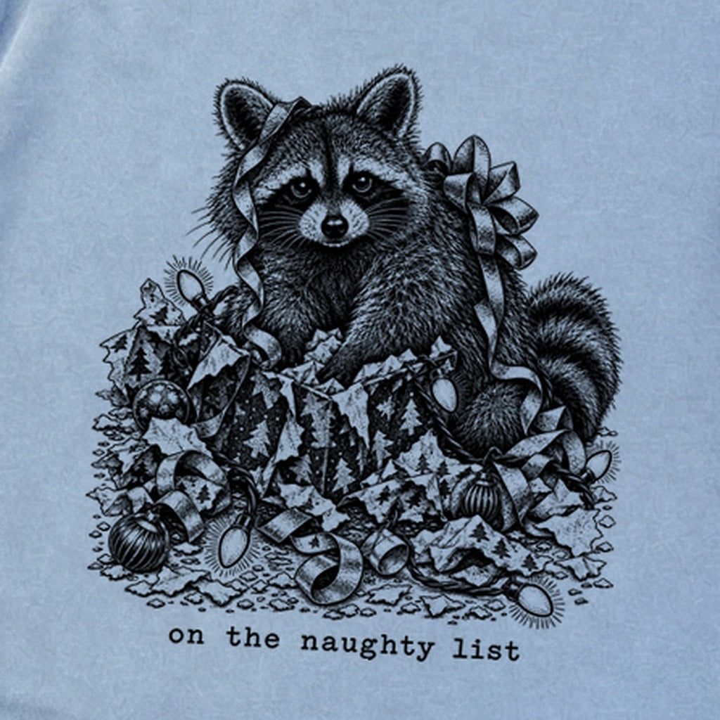 On the Naughty List Raccoon Premium Long Sleeve