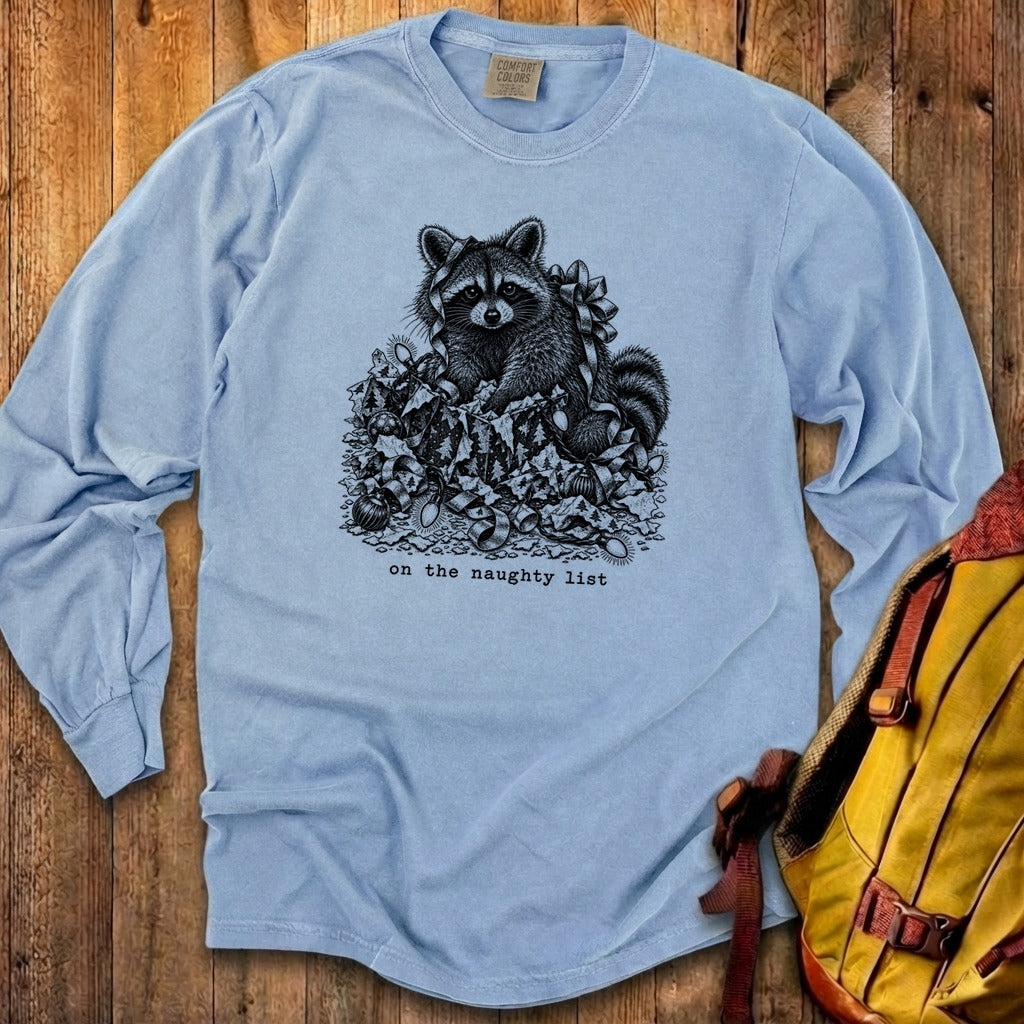 On the Naughty List Raccoon Premium Long Sleeve
