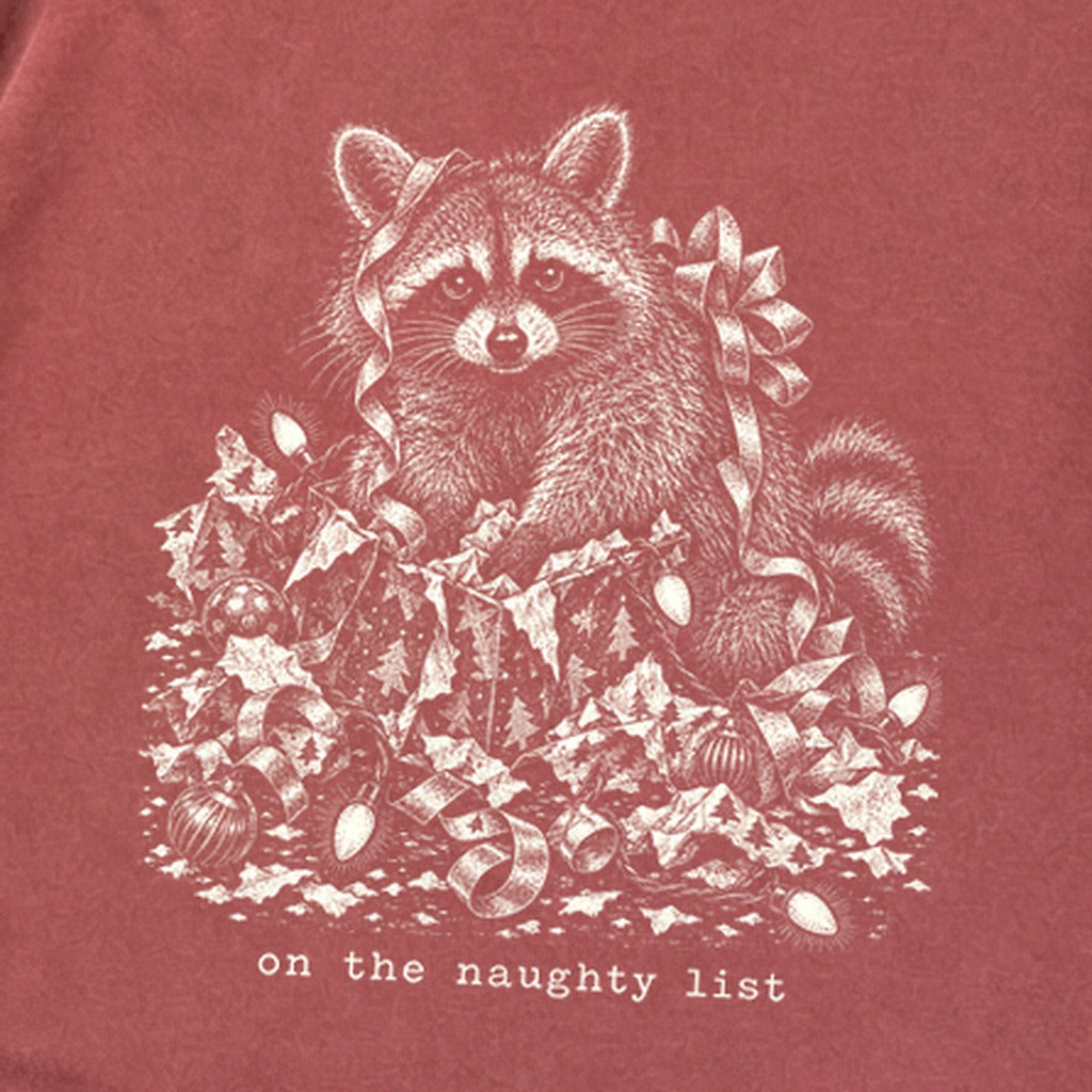 On the Naughty List Raccoon Premium Long Sleeve