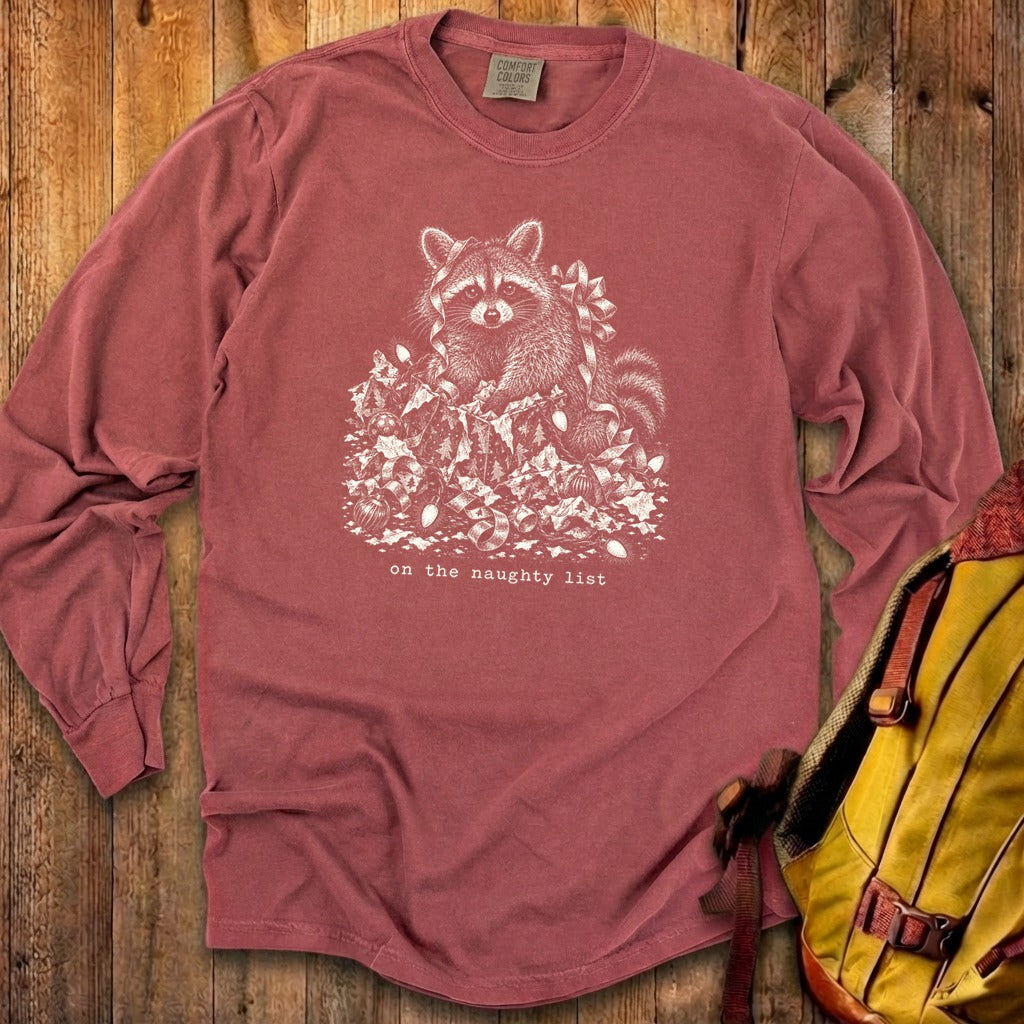 On the Naughty List Raccoon Premium Long Sleeve