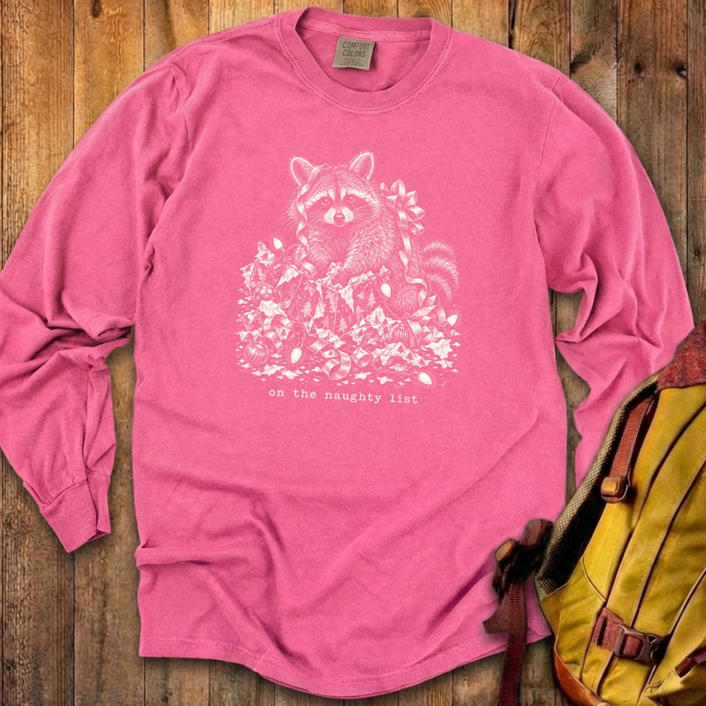 On the Naughty List Raccoon Premium Long Sleeve