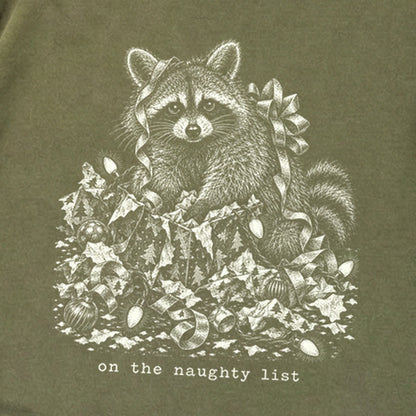 On the Naughty List Raccoon Premium Long Sleeve