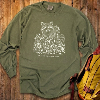 On the Naughty List Raccoon Premium Long Sleeve