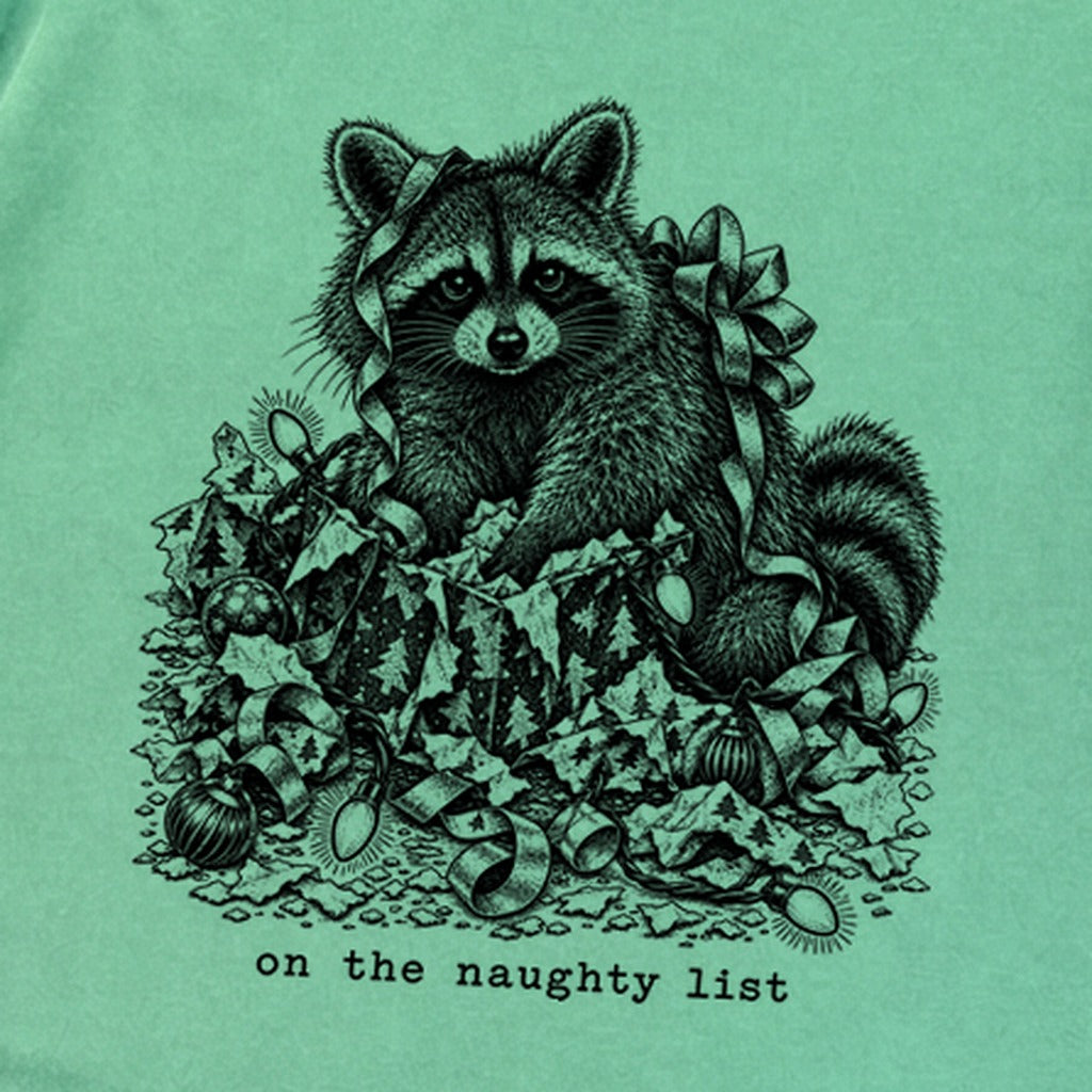 On the Naughty List Raccoon Premium Long Sleeve