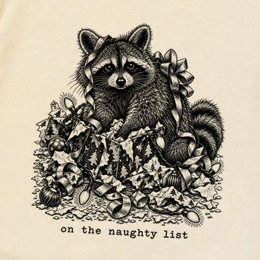 On the Naughty List Raccoon Premium Long Sleeve