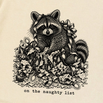 On the Naughty List Raccoon Premium Long Sleeve