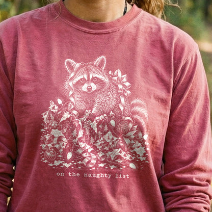 On the Naughty List Raccoon Premium Long Sleeve