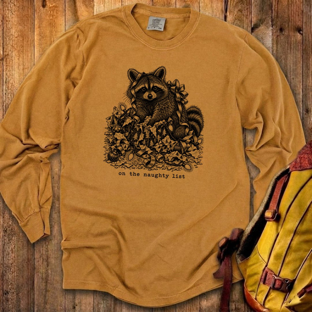 On the Naughty List Raccoon Premium Long Sleeve