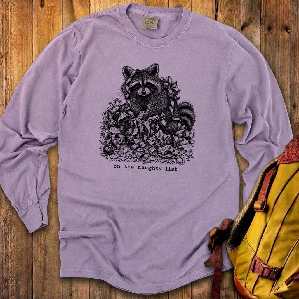On the Naughty List Raccoon Premium Long Sleeve
