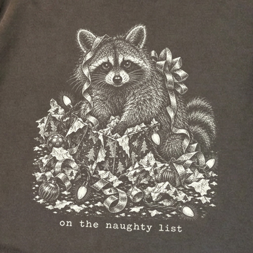 On the Naughty List Raccoon Premium Long Sleeve