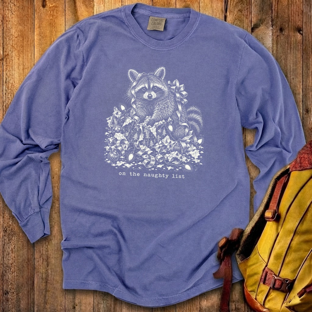 On the Naughty List Raccoon Premium Long Sleeve