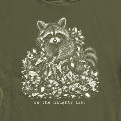 On the Naughty List Raccoon Crewneck Sweatshirt