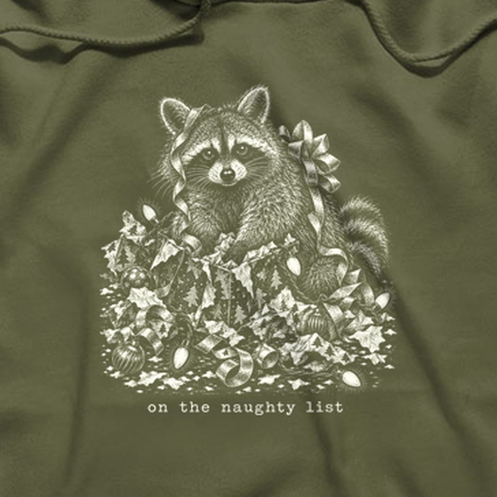 On the Naughty List Raccoon Hoodie