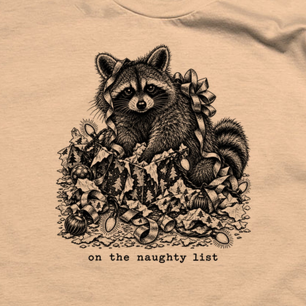 On the Naughty List Raccoon T-Shirt
