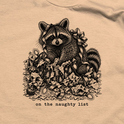 On the Naughty List Raccoon T-Shirt