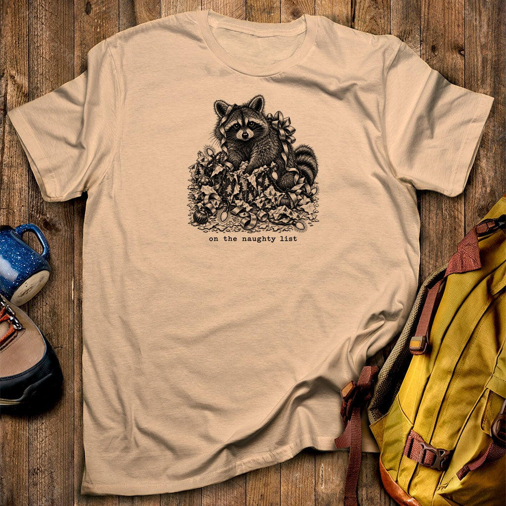 On the Naughty List Raccoon T-Shirt