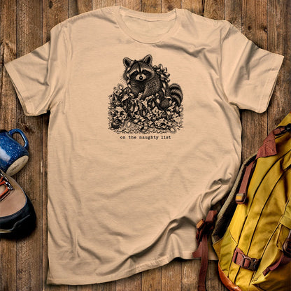 On the Naughty List Raccoon T-Shirt