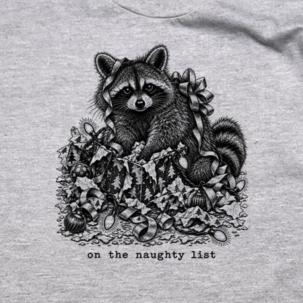 On the Naughty List Raccoon T-Shirt