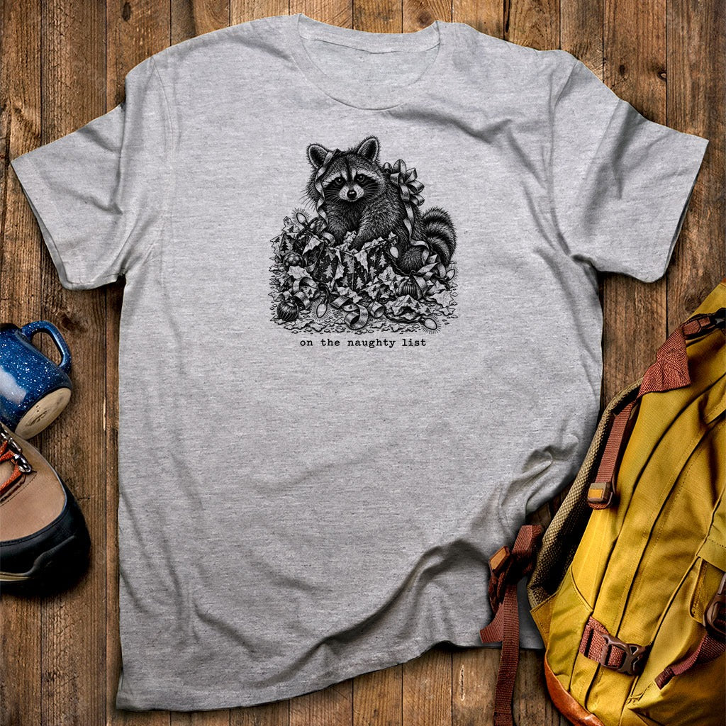 On the Naughty List Raccoon T-Shirt