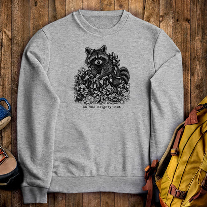 On the Naughty List Raccoon Crewneck Sweatshirt