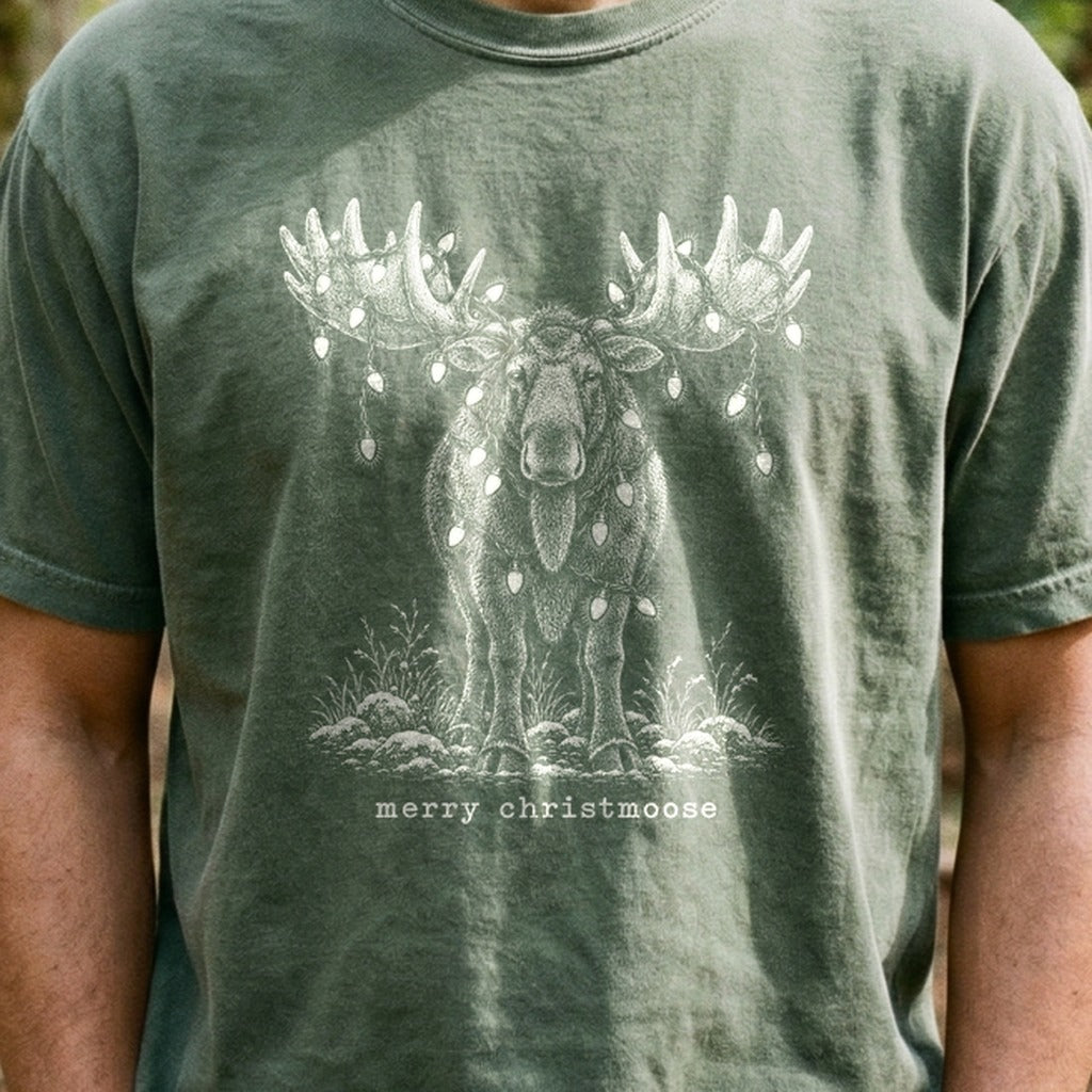 Merry ChristMoose Cotton T-Shirt