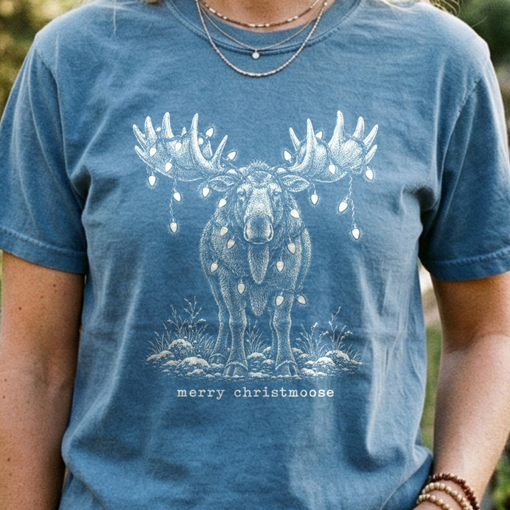 Merry ChristMoose Cotton T-Shirt