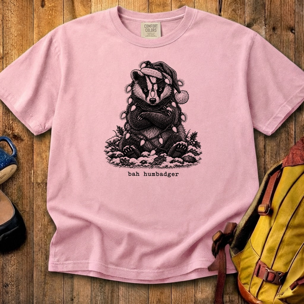 Bah Humbug Badger Cotton T-Shirt