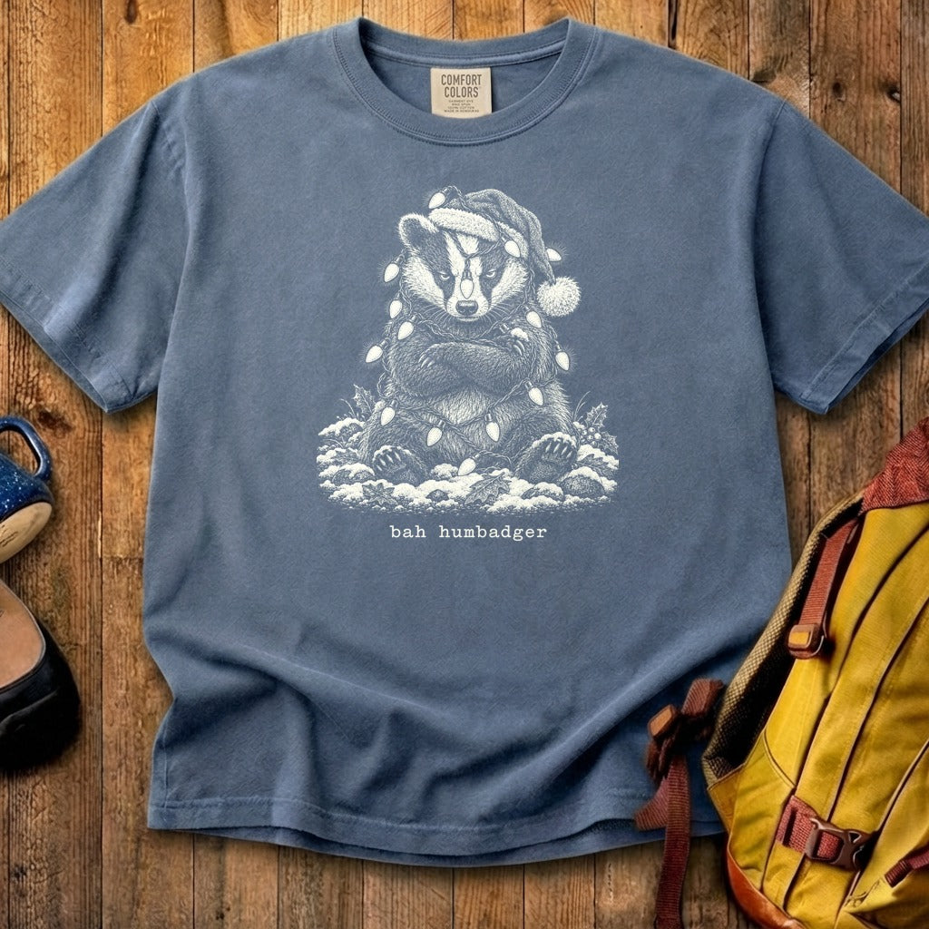 Bah Humbug Badger Cotton T-Shirt