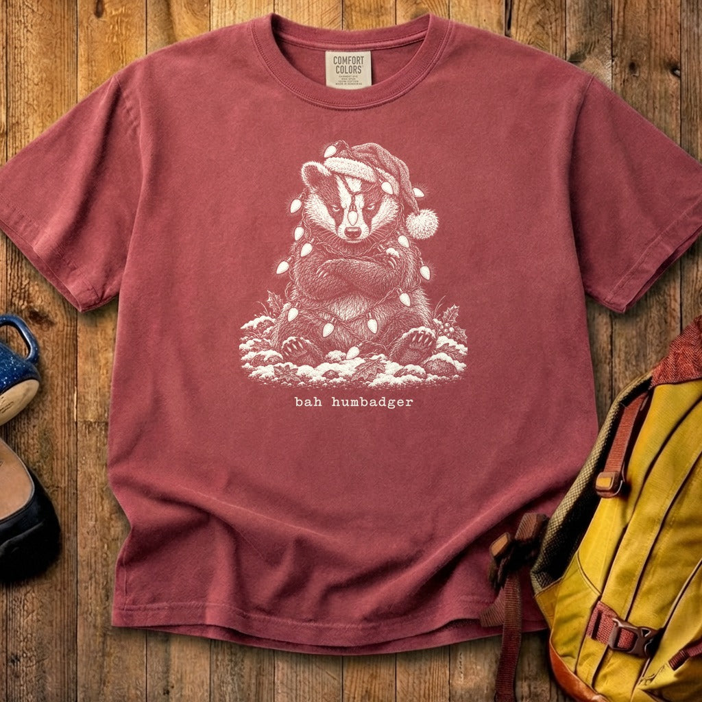 Bah Humbug Badger Cotton T-Shirt