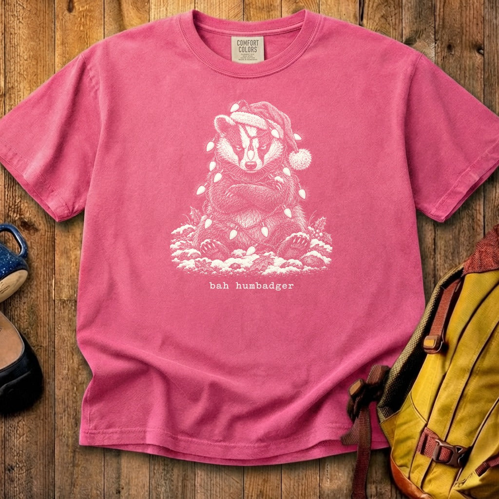 Bah Humbug Badger Cotton T-Shirt