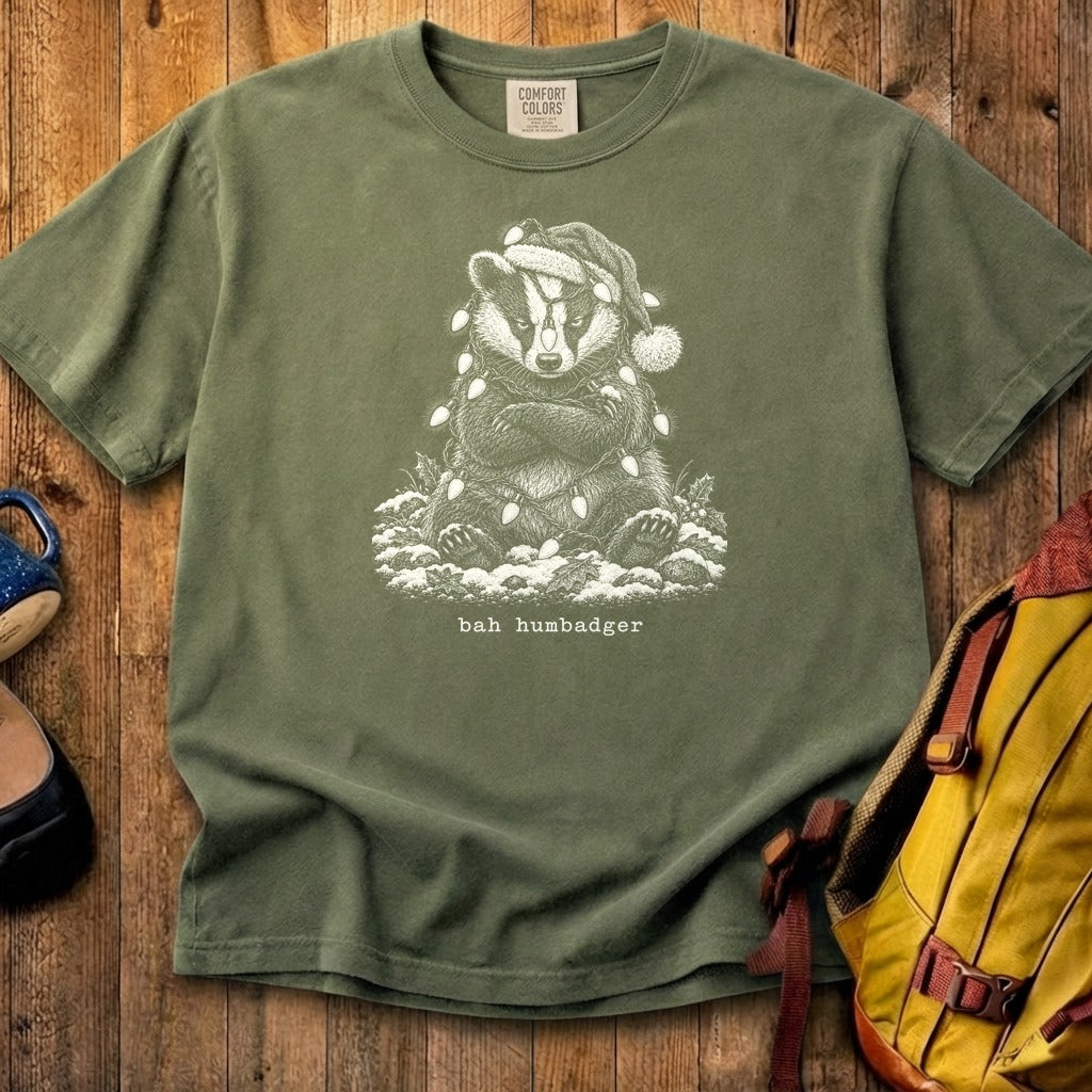 Bah Humbug Badger Cotton T-Shirt