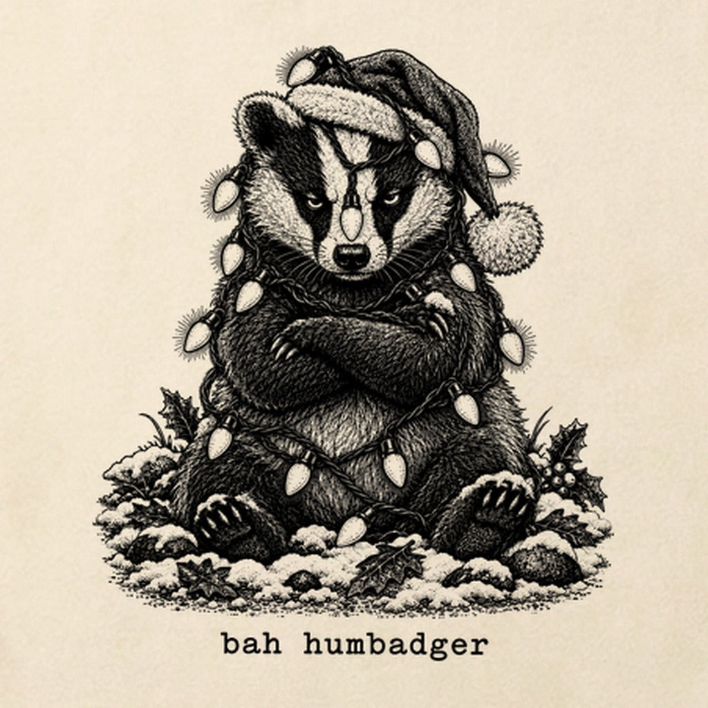 Bah Humbug Badger Cotton T-Shirt