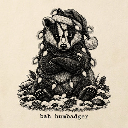 Bah Humbug Badger Cotton T-Shirt