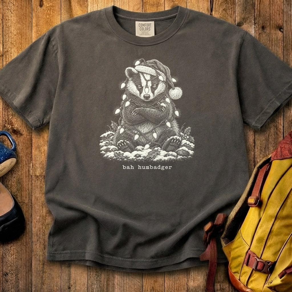 Bah Humbug Badger Cotton T-Shirt