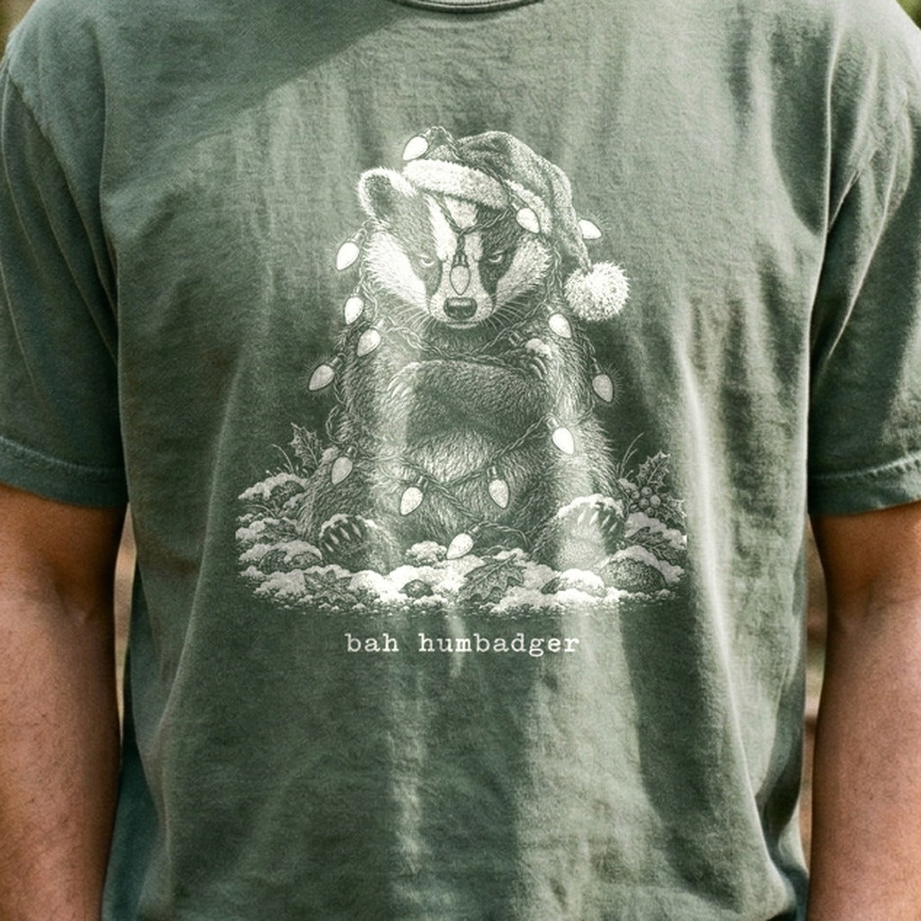 Bah Humbug Badger Cotton T-Shirt