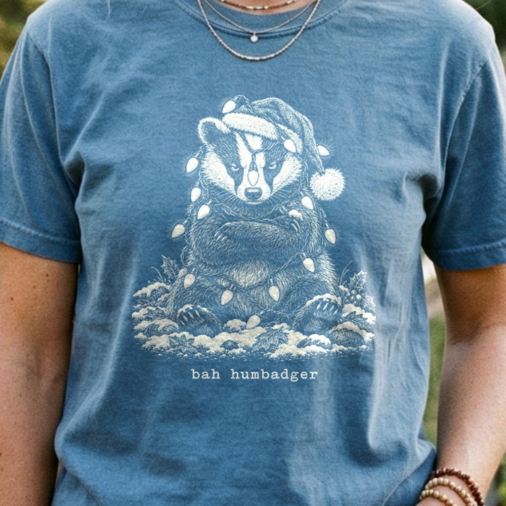 Bah Humbug Badger Cotton T-Shirt