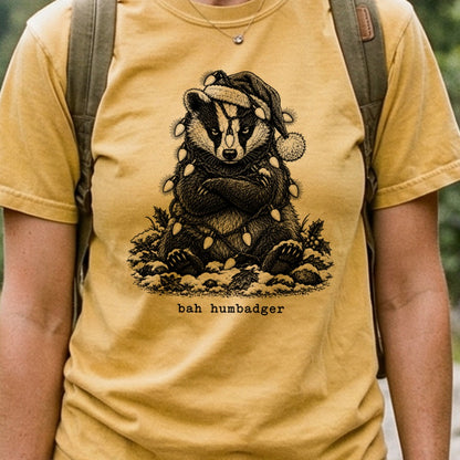 Bah Humbug Badger Cotton T-Shirt