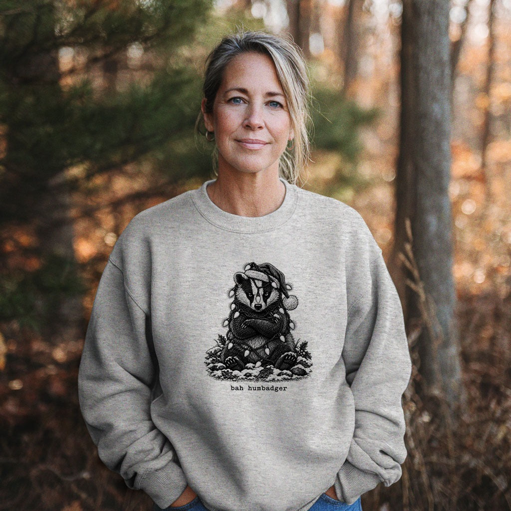 Bah Humbug Badger Crewneck Sweatshirt