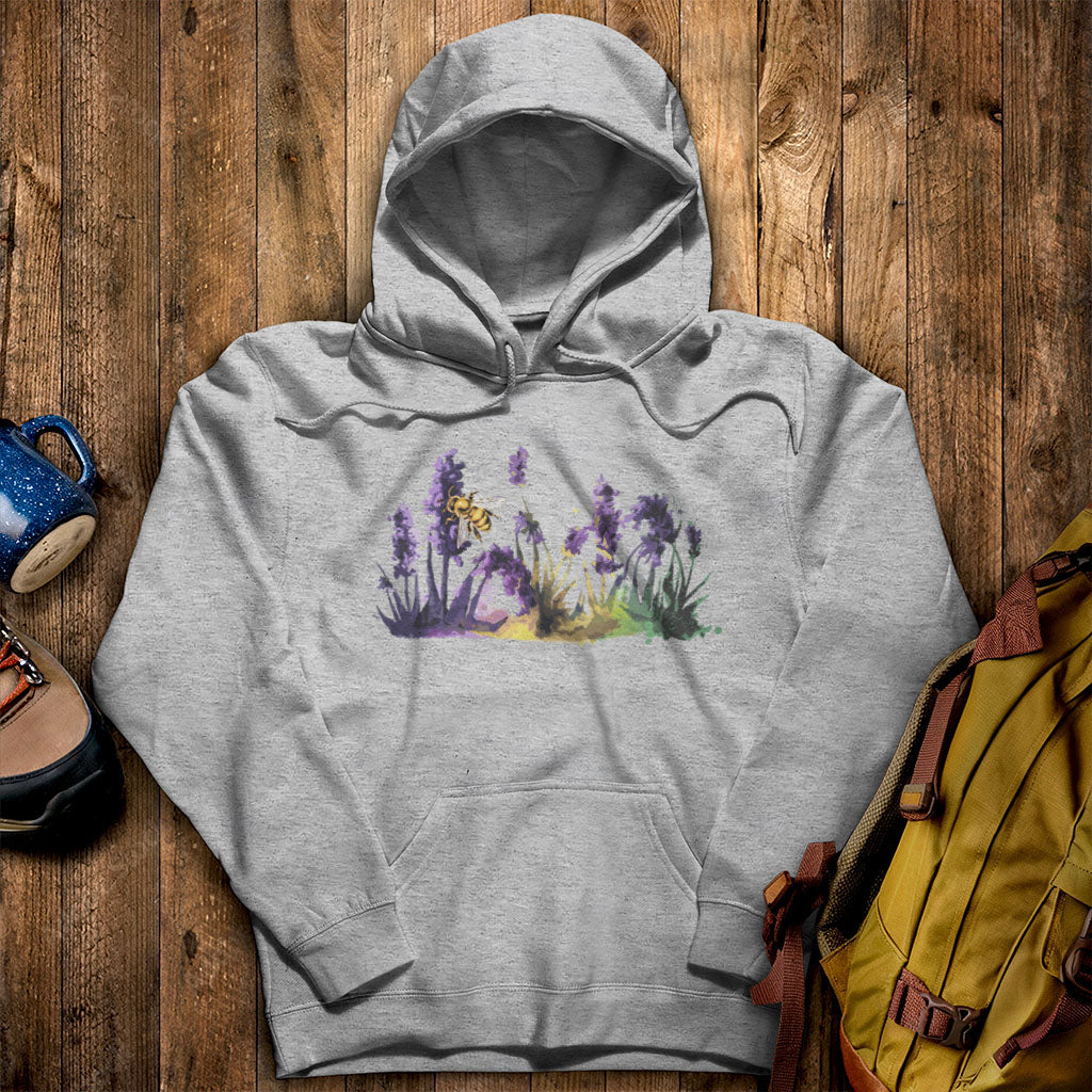 Watercolor Bee in a Meadow Hoodie