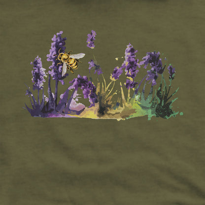 Watercolor Bee in a Meadow Hoodie