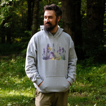 Watercolor Bee in a Meadow Hoodie