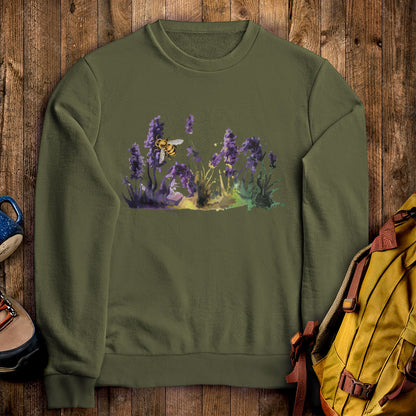 Watercolor Bee in a Meadow Crewneck Sweatshirt